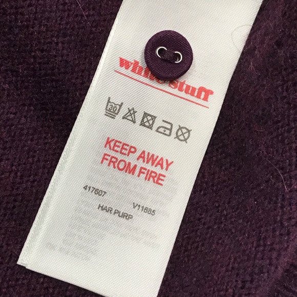 WHITE STUFF Burgundy Button Up Cardigan Sweater Size 12 - Picture 5 of 9